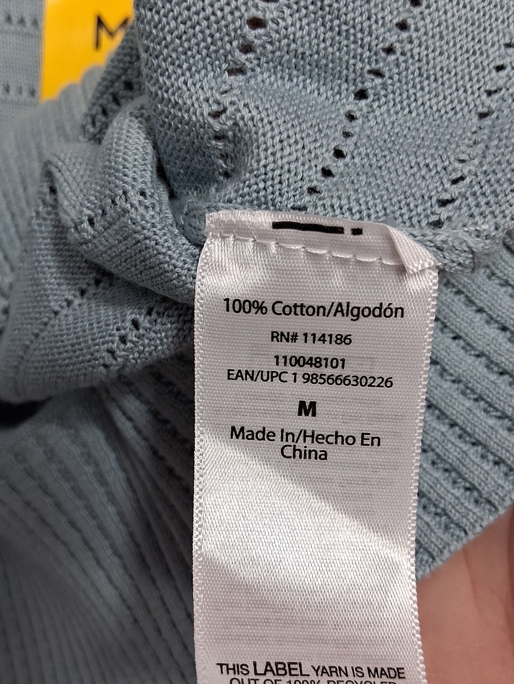 FRYE Light Blue Knit Short Sleeve Sweater - Picture 4 of 8